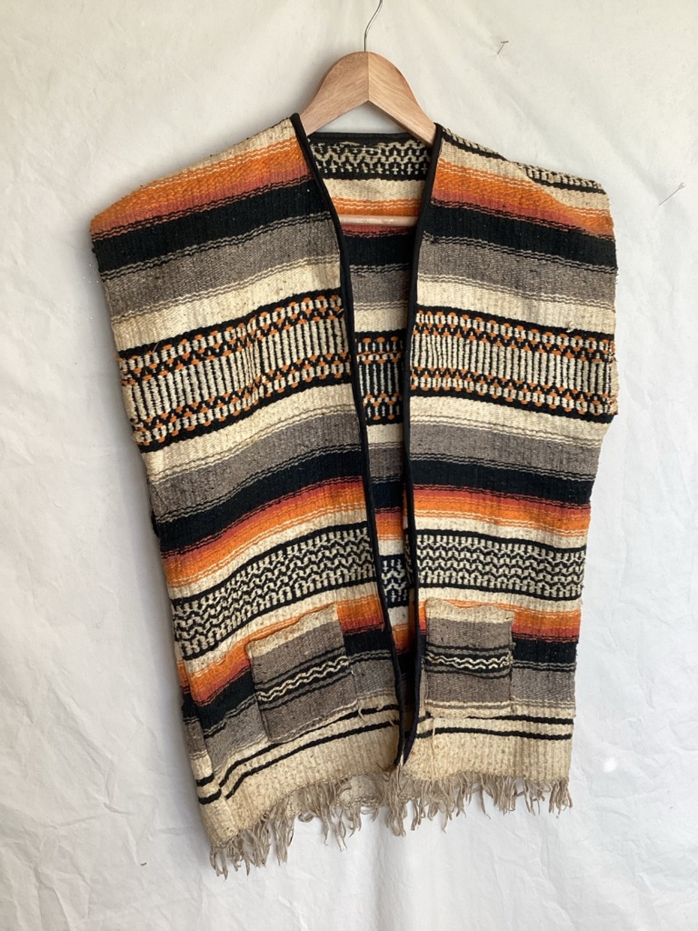 Vintage Mexican blanket serape vest